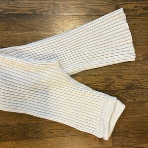 Aerie Cream Ribbed Flare Pants stretchy